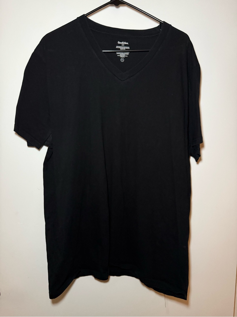 Lot of 3 Goodfellow & Co Men's Black V-Neck T-Shirts Short Sleeve Size XXL